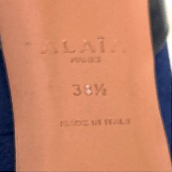 Alaïa Paris Women’s 8 Blue Suede Black Leather Studded Ankle Boots Designer - Picture 9 of 9